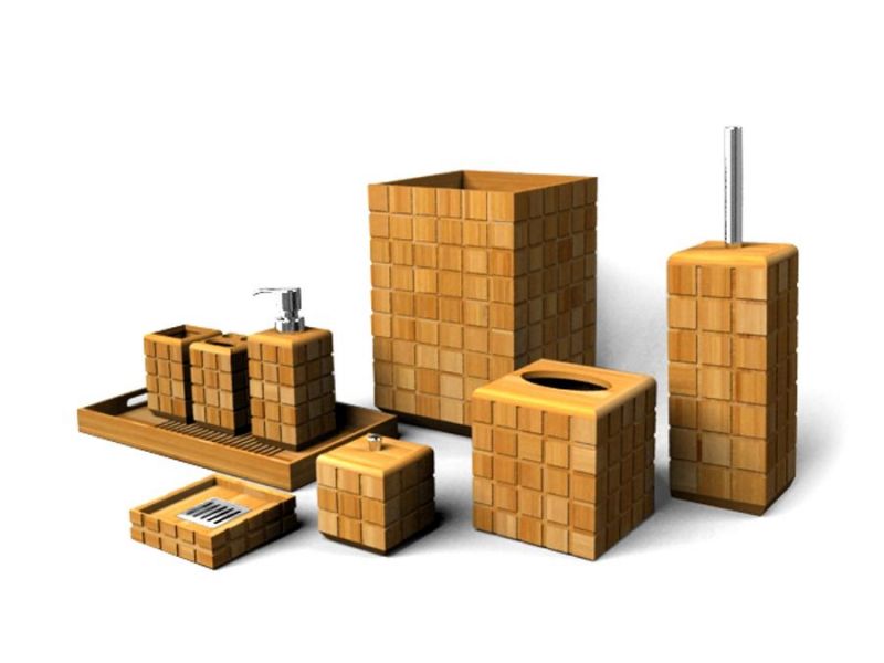Bamboo Bath Set - Puzzle Design